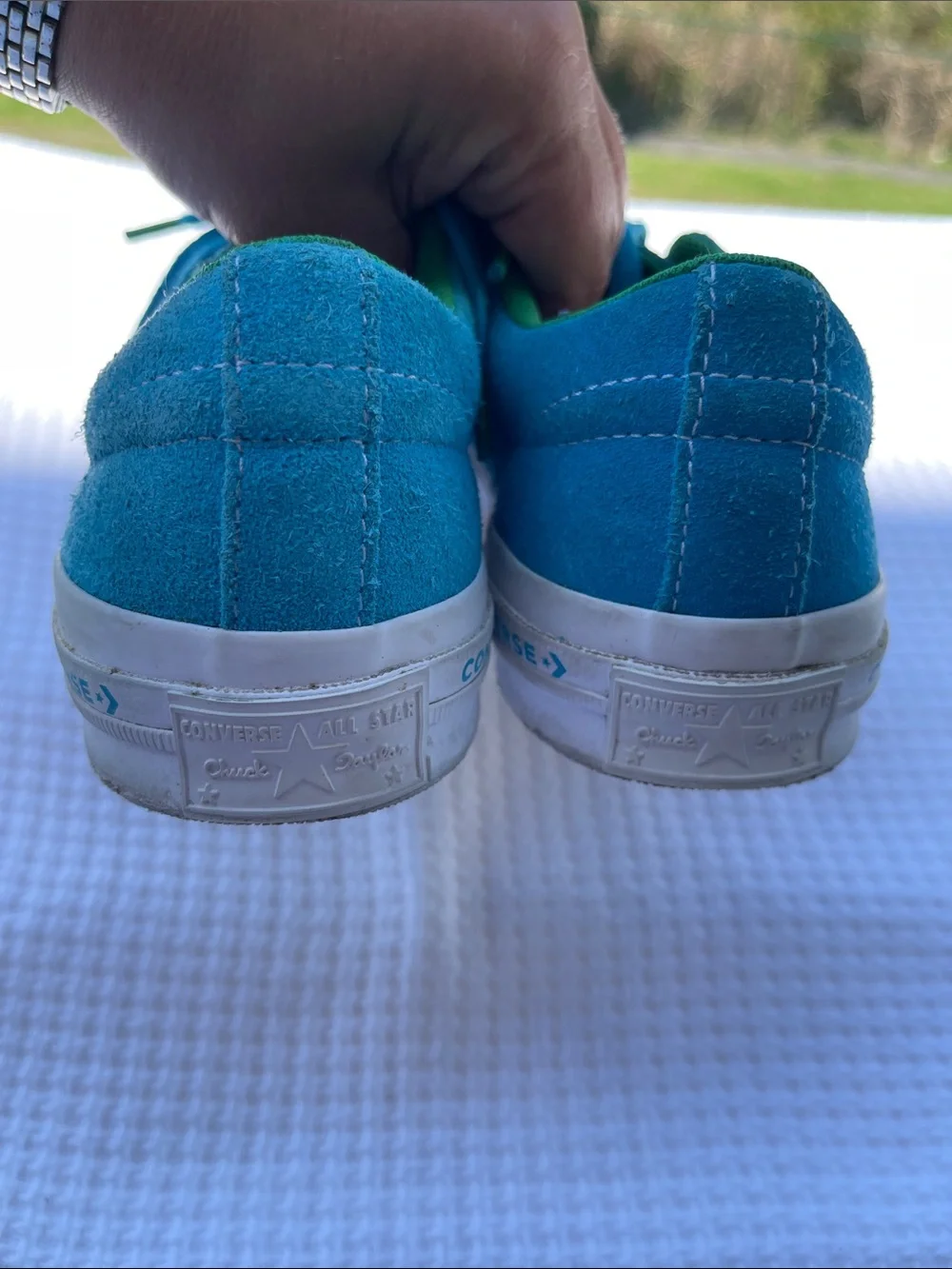 Converse Kids Teal Blue Suede Moccasins Size: 5 (23 cm) Leather
